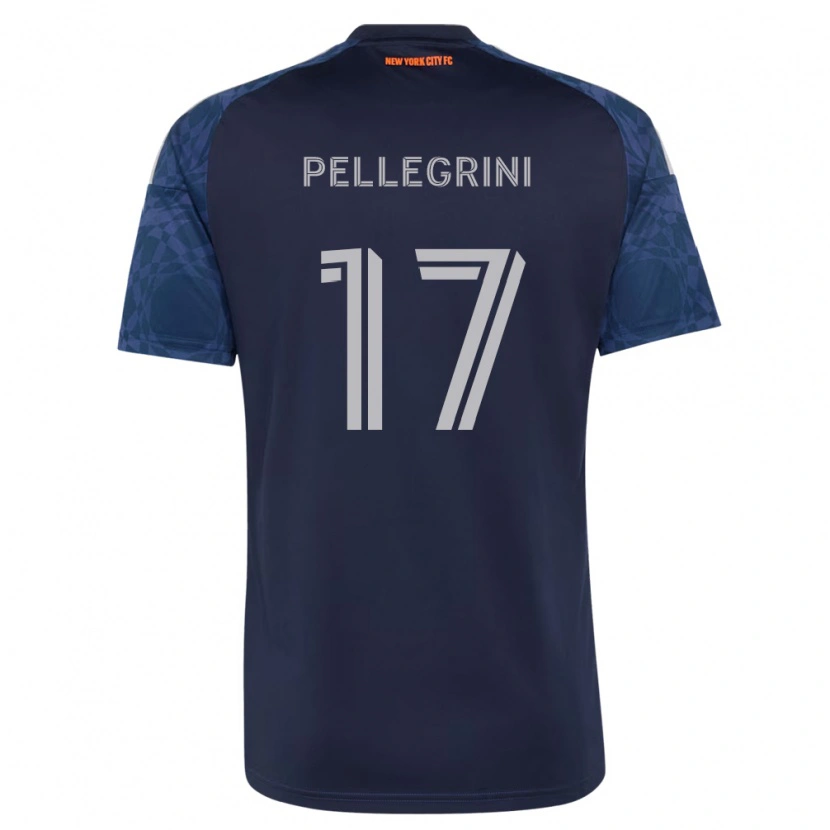 Danxen Mulher Camisola Matías Pellegrini #17 Azul Profundo Branco Alternativa 2026/27 Camisa