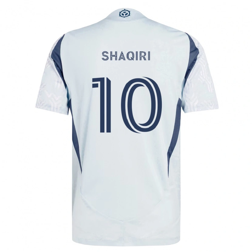 Danxen Mulher Camisola Xherdan Shaqiri #10 Azul Branco Cinza Alternativa 2026/27 Camisa
