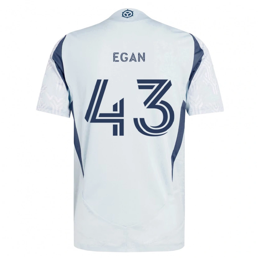 Danxen Mulher Camisola Noah Egan #43 Azul Branco Cinza Alternativa 2026/27 Camisa