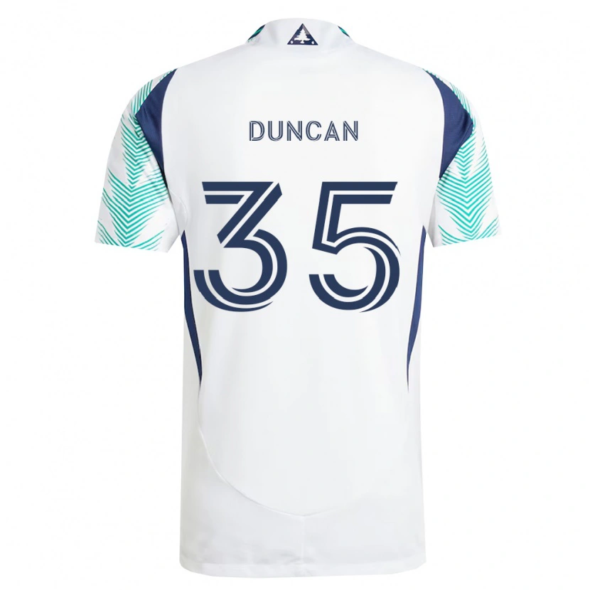 Danxen Mulher Camisola Nakye Greenidge-Duncan #35 Branco Azul Marinho Verde Claro Alternativa 2026/27 Camisa