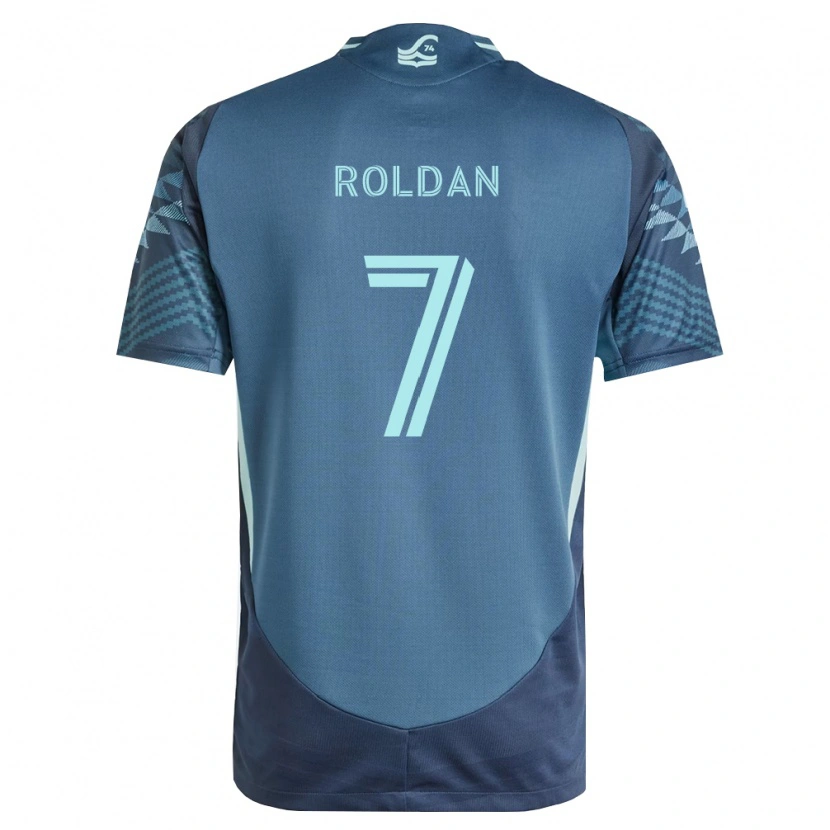 Danxen Mulher Camisola Cristian Roldán #7 Azul Marinho Verde Alternativa 2026/27 Camisa