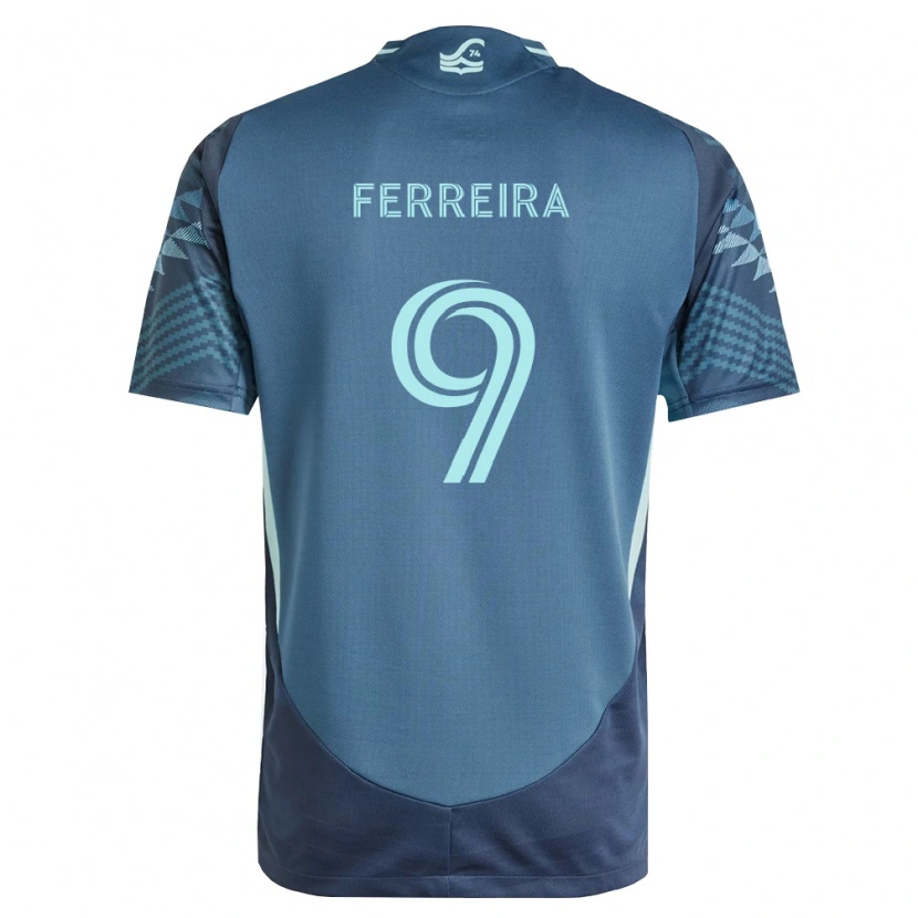 Danxen Mulher Camisola Jesús Ferreira #9 Azul Marinho Verde Alternativa 2026/27 Camisa