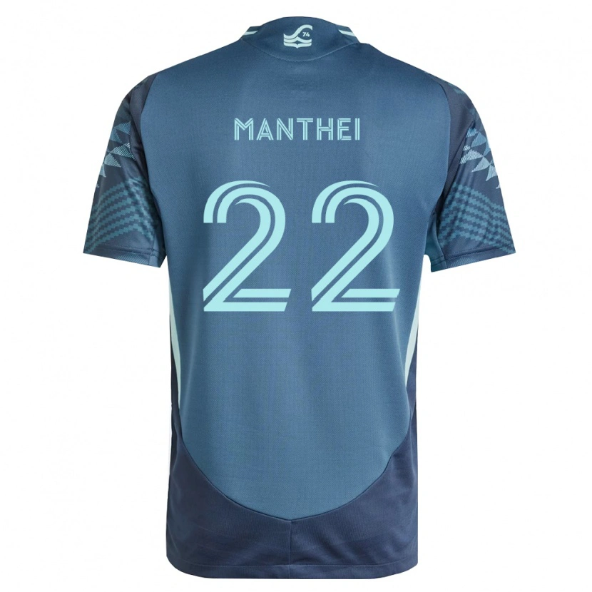 Danxen Mulher Camisola Leahi Manthei #22 Azul Marinho Verde Alternativa 2026/27 Camisa