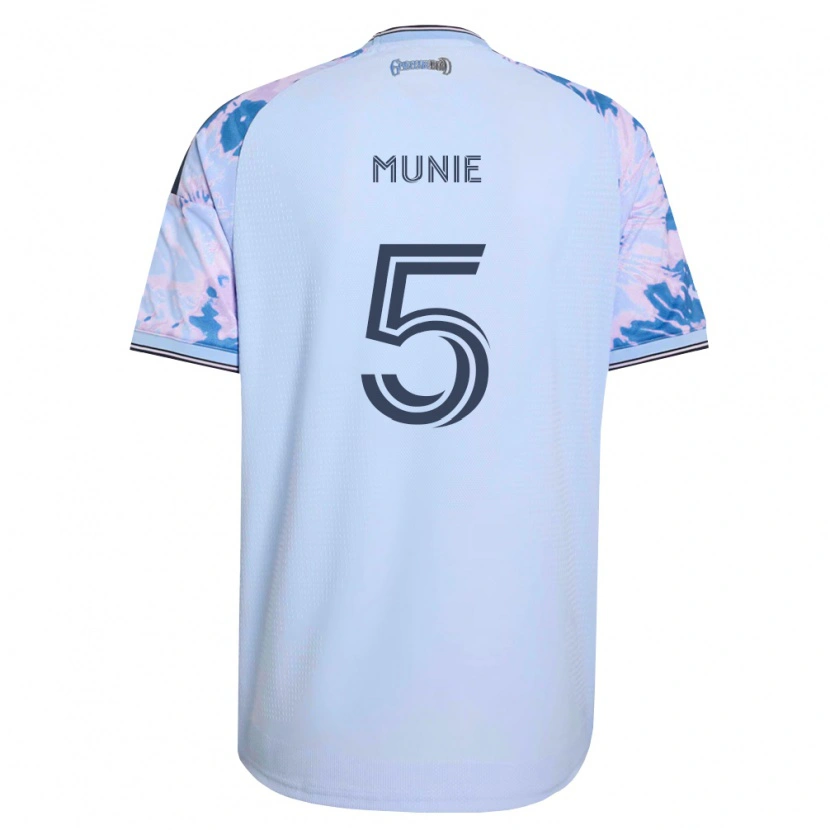 Danxen Mulher Camisola Daniel Munie #5 Azul Real Branco Preto Alternativa 2026/27 Camisa