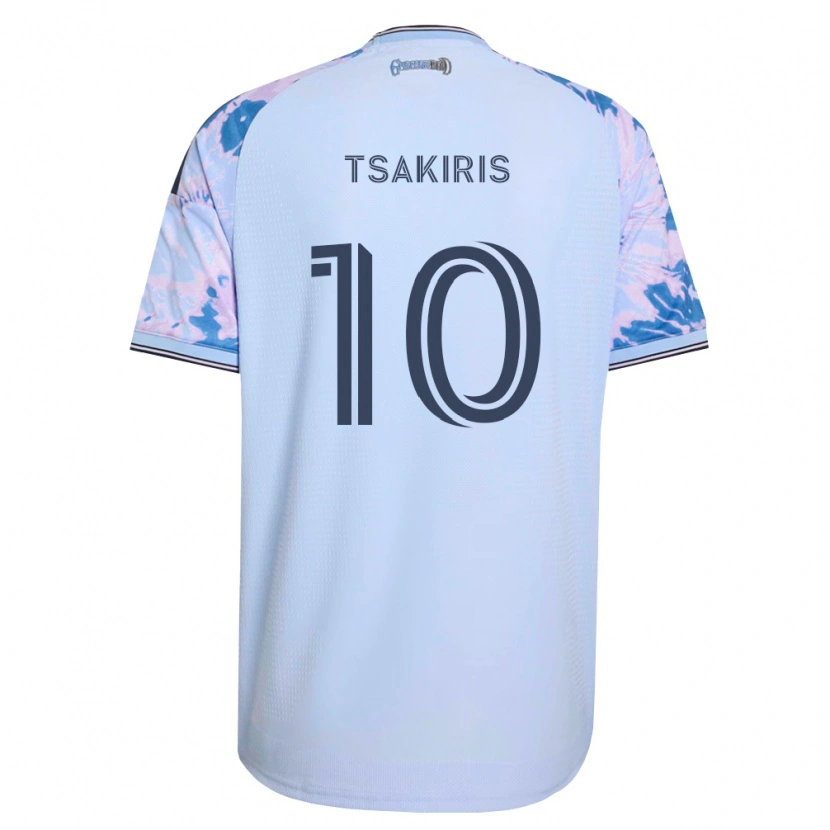 Danxen Mulher Camisola Niko Tsakiris #10 Azul Real Branco Preto Alternativa 2026/27 Camisa