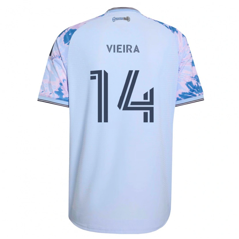 Danxen Mulher Camisola Ronaldo Vieira #14 Azul Real Branco Preto Alternativa 2026/27 Camisa