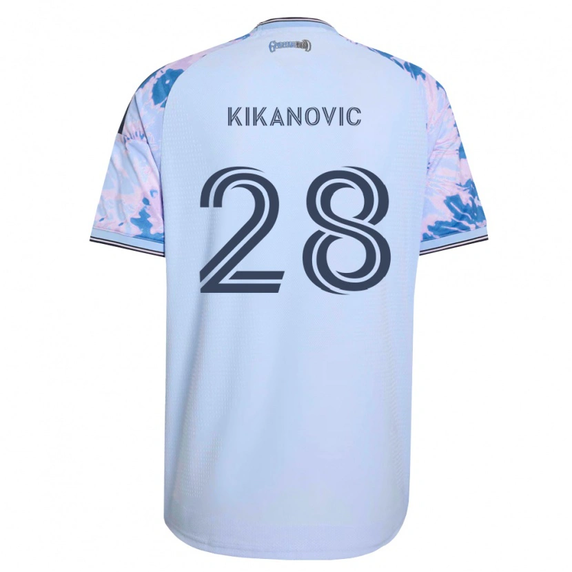Danxen Mulher Camisola Benji Kikanović #28 Azul Real Branco Preto Alternativa 2026/27 Camisa