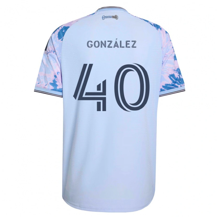 Danxen Mulher Camisola Jonathan González #40 Azul Real Branco Preto Alternativa 2026/27 Camisa