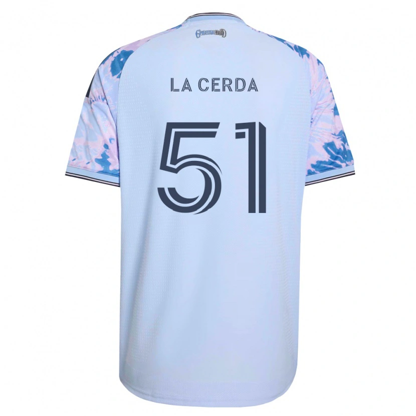 Danxen Mulher Camisola Eric De La Cerda #51 Azul Real Branco Preto Alternativa 2026/27 Camisa