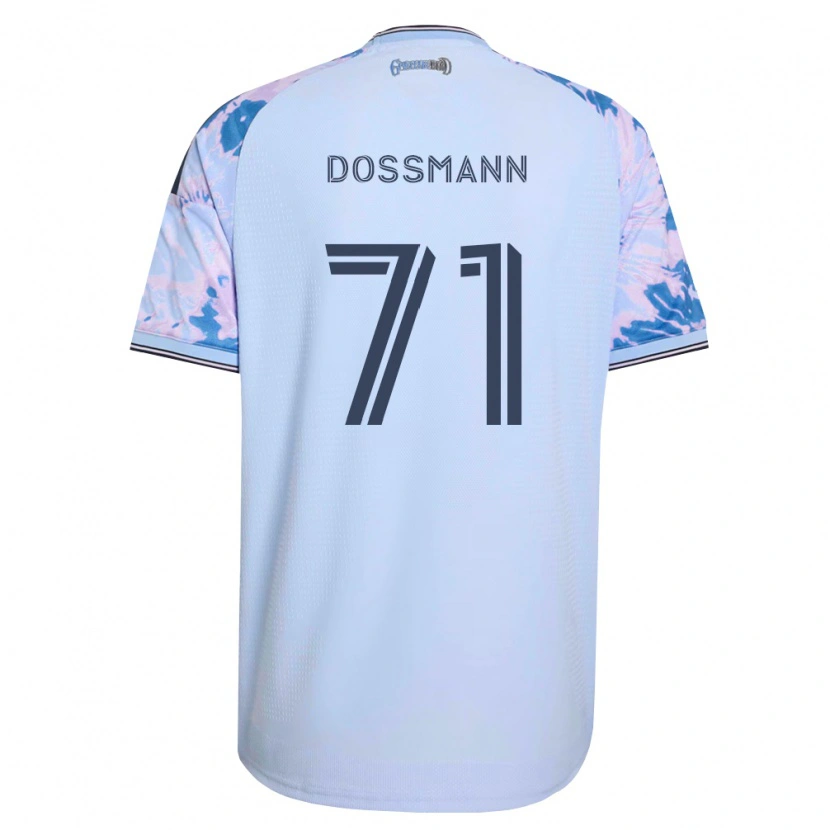 Danxen Mulher Camisola Niklas Dossmann #71 Azul Real Branco Preto Alternativa 2026/27 Camisa