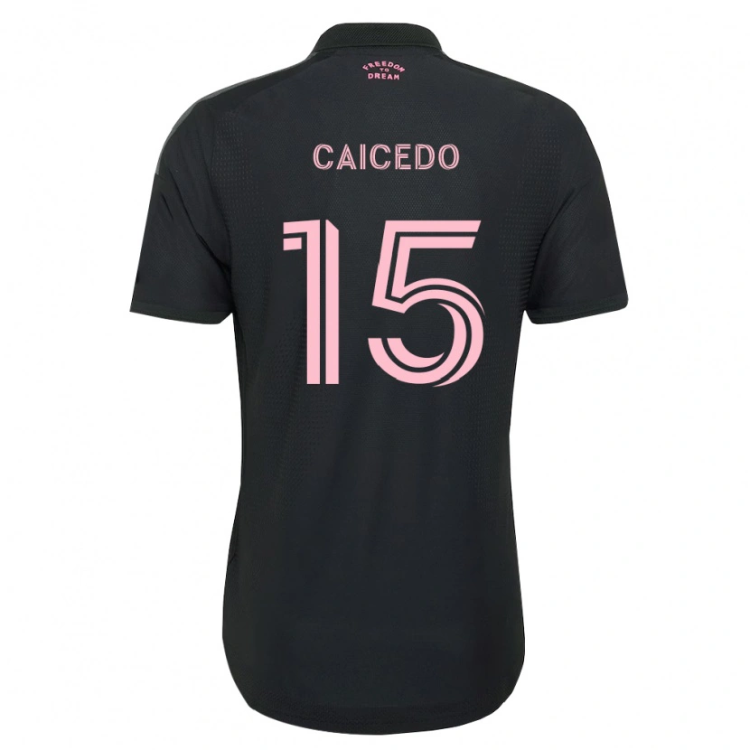 Danxen Mulher Camisola Fricio Caicedo #15 Rosa Preto Branco Alternativa 2026/27 Camisa