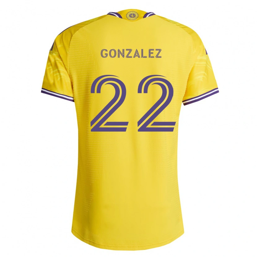 Danxen Mulher Camisola Gastón González #22 Roxo Amarelo Alternativa 2026/27 Camisa
