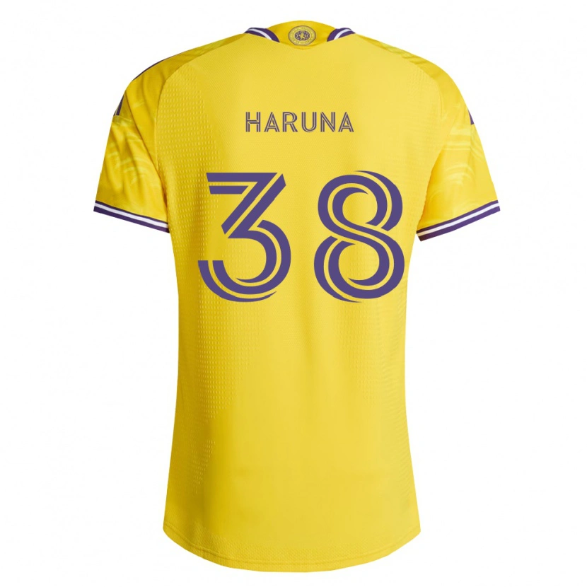 Danxen Mulher Camisola Issah Haruna #38 Roxo Amarelo Alternativa 2026/27 Camisa