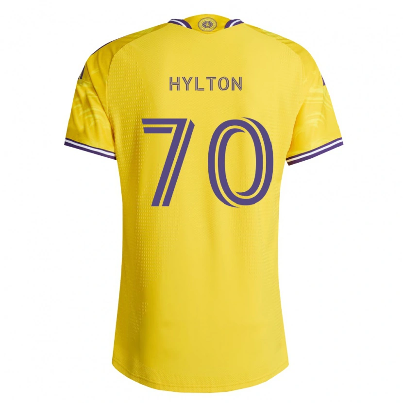 Danxen Mulher Camisola Justin Hylton #70 Roxo Amarelo Alternativa 2026/27 Camisa
