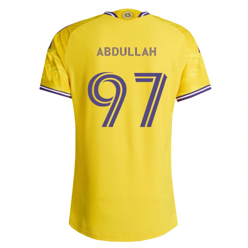 Danxen Mulher Camisola Majed Abdullah #97 Roxo Amarelo Alternativa 2026/27 Camisa