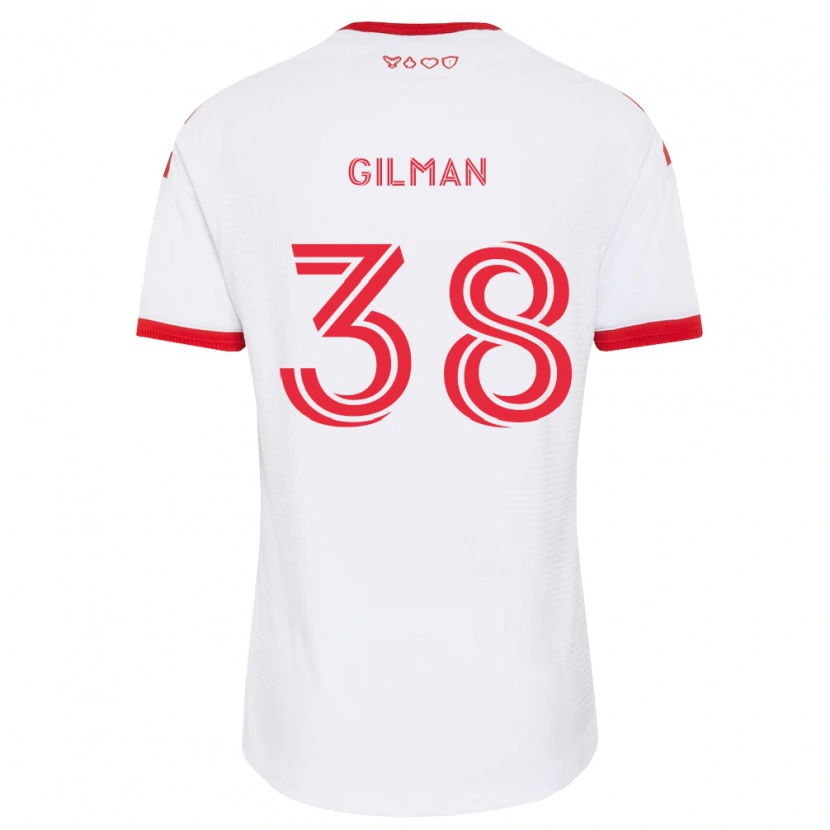 Danxen Mulher Camisola Jackson Gilman #38 Branco Vermelho Preto Alternativa 2026/27 Camisa