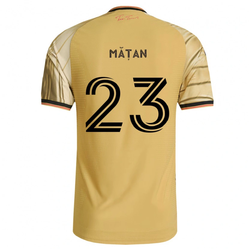 Danxen Mulher Camisola Alexandru Mățan #23 Marrom Amarelo Preto Alternativa 2026/27 Camisa