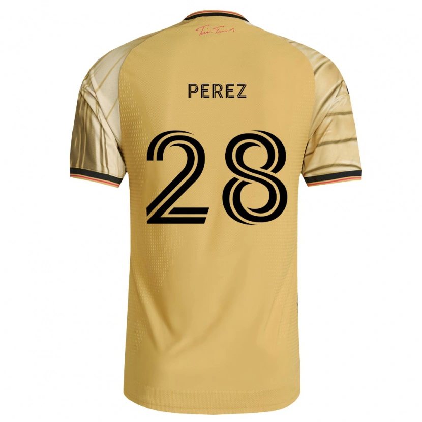 Danxen Mulher Camisola Miguel Perez #28 Marrom Amarelo Preto Alternativa 2026/27 Camisa