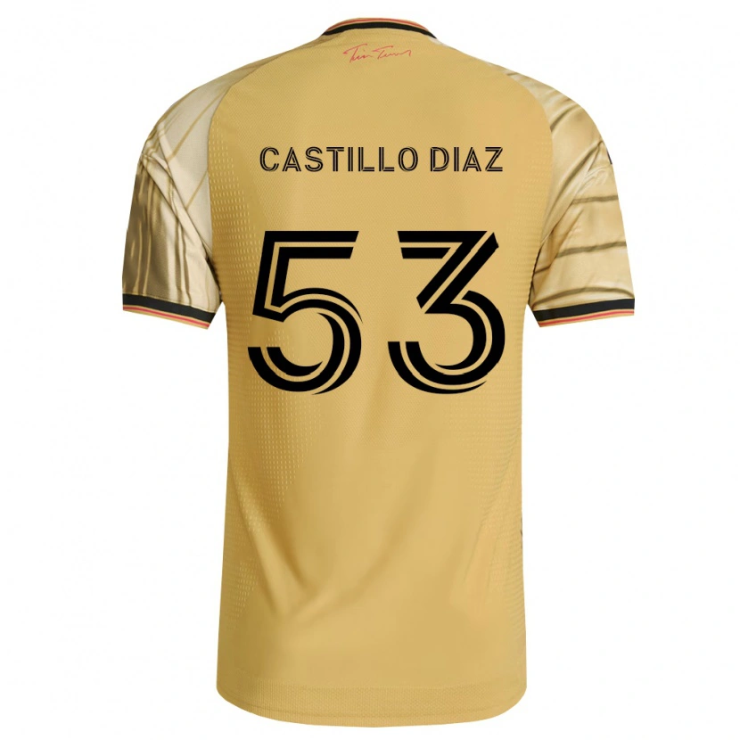 Danxen Mulher Camisola Jesus Castillo Diaz #53 Marrom Amarelo Preto Alternativa 2026/27 Camisa