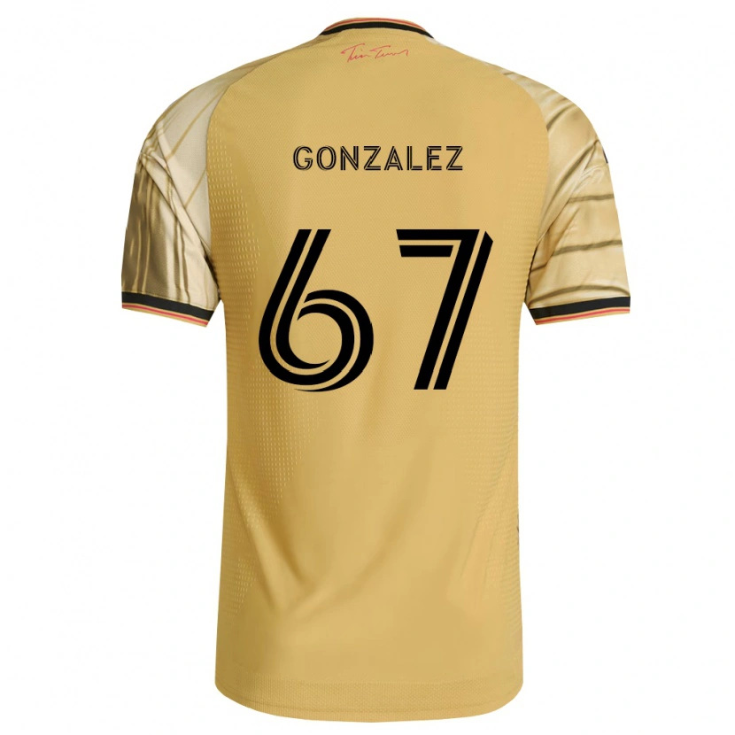 Danxen Mulher Camisola Cruz Gonzalez #67 Marrom Amarelo Preto Alternativa 2026/27 Camisa