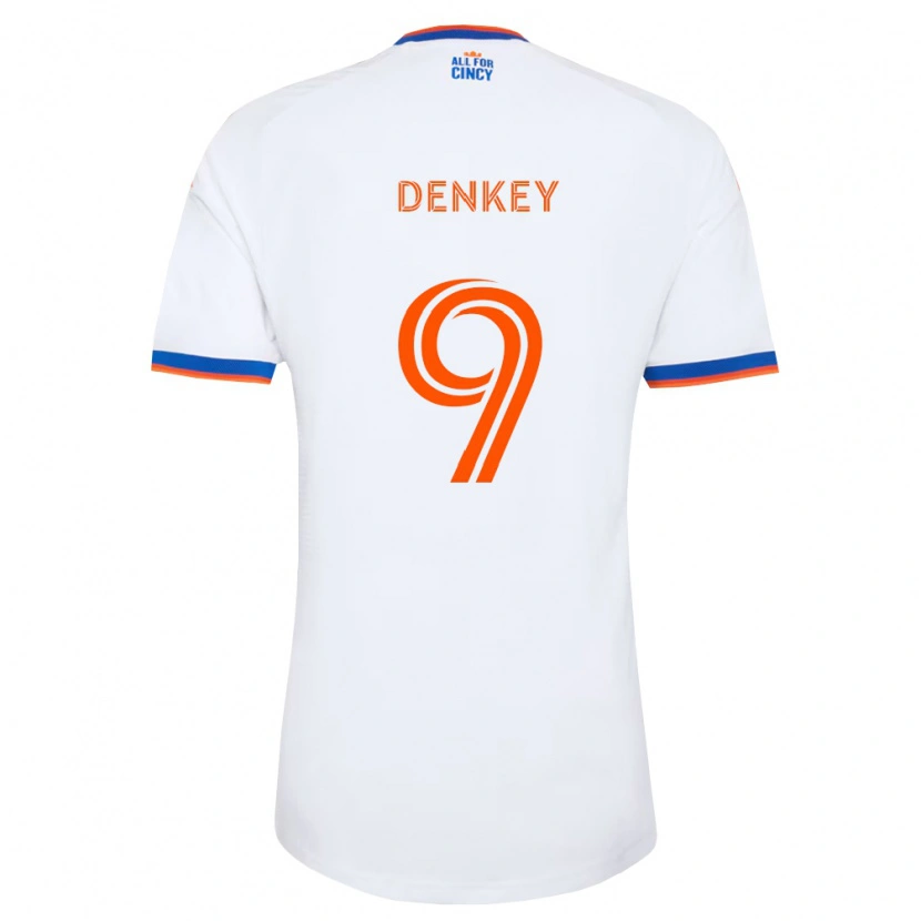 Danxen Mulher Camisola Kévin Denkey #9 Branco Azul Marinho Laranja Alternativa 2026/27 Camisa