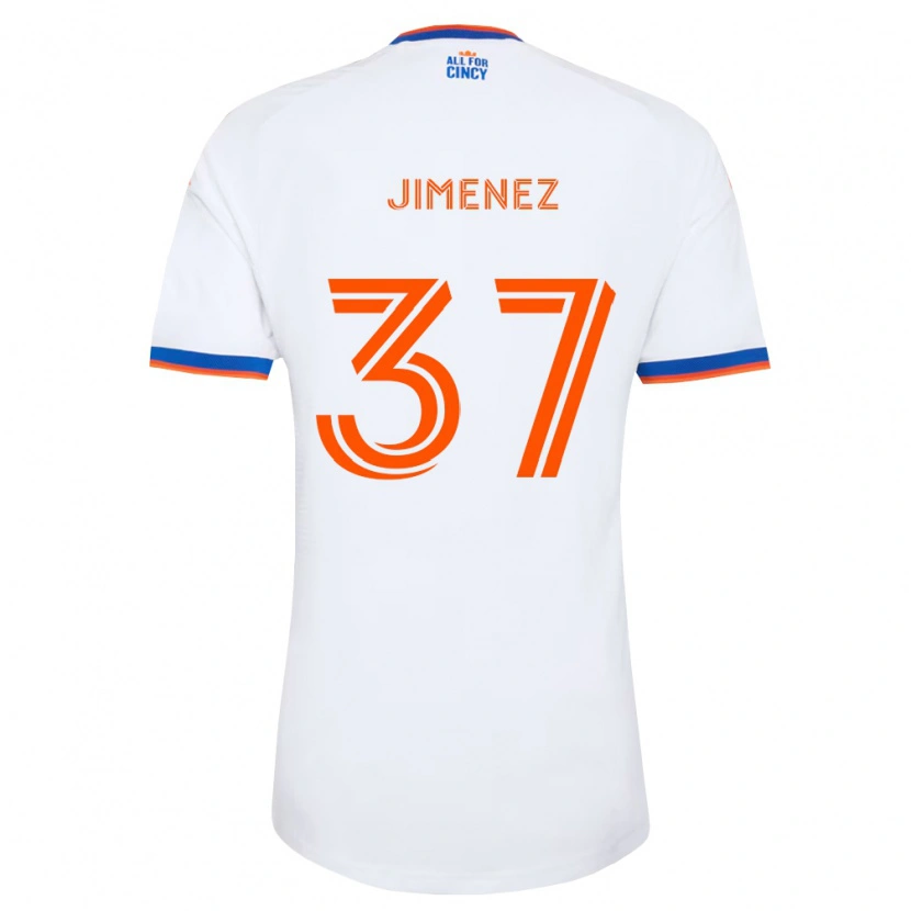Danxen Mulher Camisola Stiven Jimenez #37 Branco Azul Marinho Laranja Alternativa 2026/27 Camisa