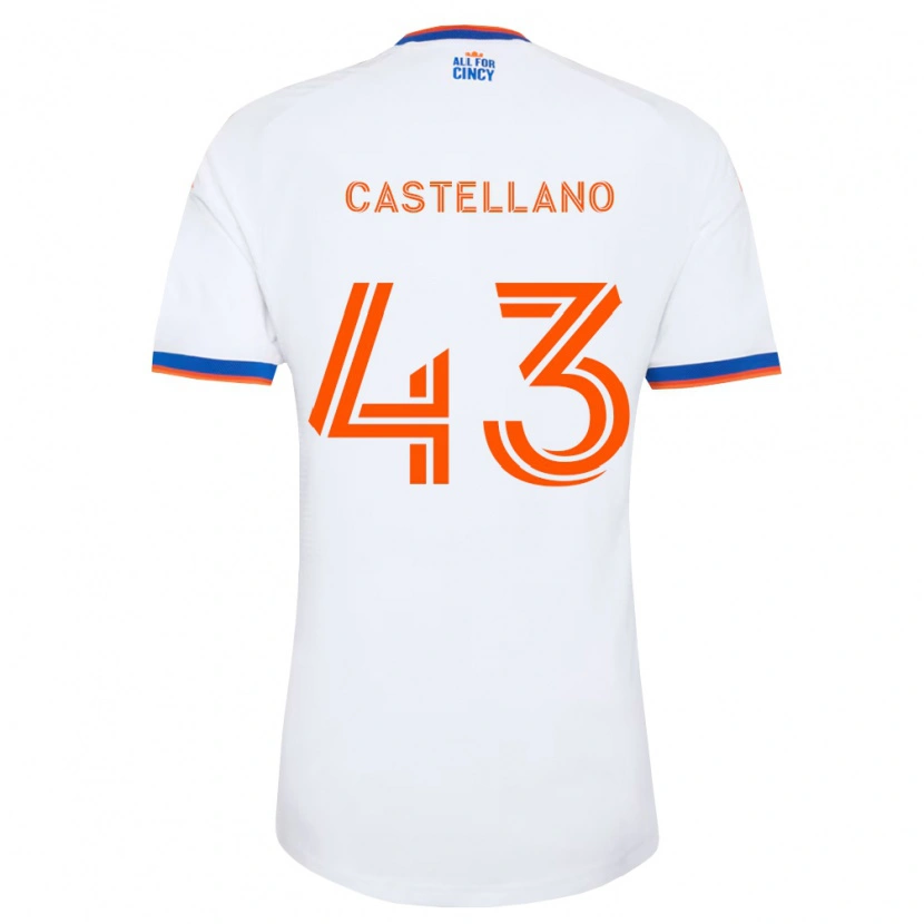 Danxen Mulher Camisola Jesús Castellano #43 Branco Azul Marinho Laranja Alternativa 2026/27 Camisa