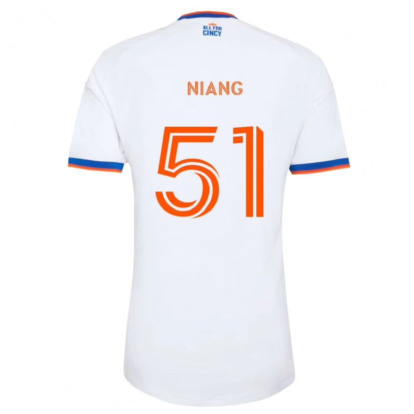 Danxen Mulher Camisola Cheikhou Niang #51 Branco Azul Marinho Laranja Alternativa 2026/27 Camisa