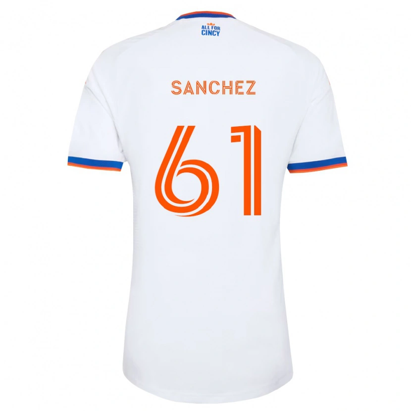 Danxen Mulher Camisola Santiago Sanchez #61 Branco Azul Marinho Laranja Alternativa 2026/27 Camisa