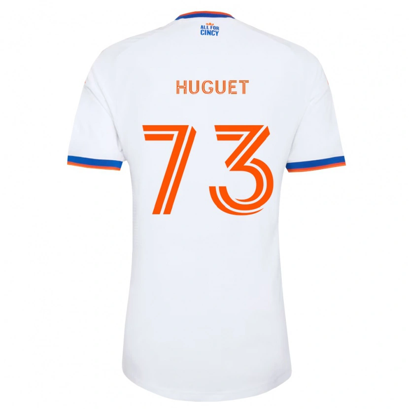 Danxen Mulher Camisola Gaël Huguet #73 Branco Azul Marinho Laranja Alternativa 2026/27 Camisa