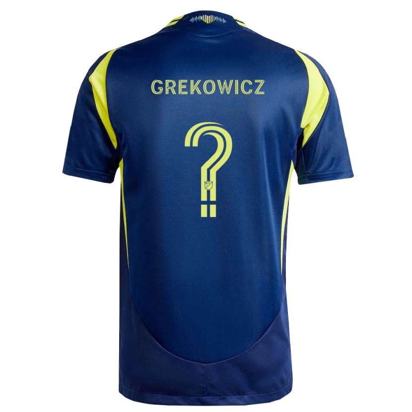 Danxen Mulher Camisola Jacob Grekowicz #0 Amarelo Azul Marinho Alternativa 2026/27 Camisa