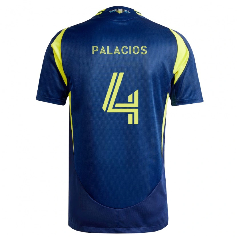 Danxen Mulher Camisola Jeison Palacios #4 Amarelo Azul Marinho Alternativa 2026/27 Camisa
