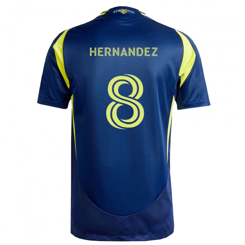 Danxen Mulher Camisola Jonathan Hernández #8 Amarelo Azul Marinho Alternativa 2026/27 Camisa