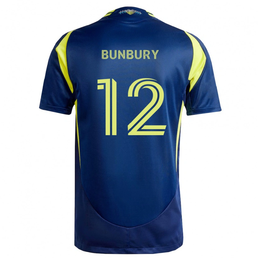 Danxen Mulher Camisola Teal Bunbury #12 Amarelo Azul Marinho Alternativa 2026/27 Camisa