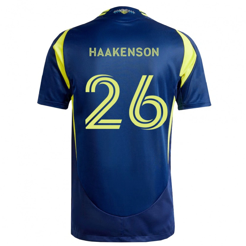 Danxen Mulher Camisola Luke Haakenson #26 Amarelo Azul Marinho Alternativa 2026/27 Camisa