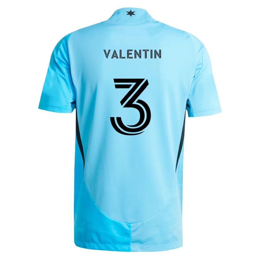 Danxen Mulher Camisola Zarek Valentin #3 Azul Claro Preto Alternativa 2026/27 Camisa