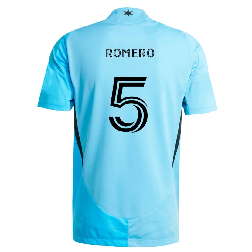 Danxen Mulher Camisola Nicolás Romero #5 Azul Claro Preto Alternativa 2026/27 Camisa