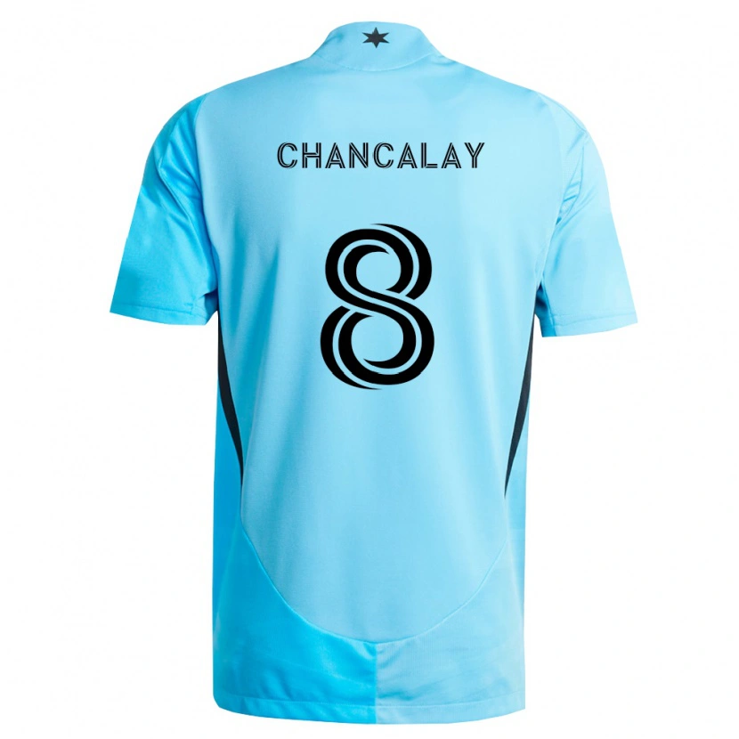 Danxen Mulher Camisola Tomás Chancalay #8 Azul Claro Preto Alternativa 2026/27 Camisa