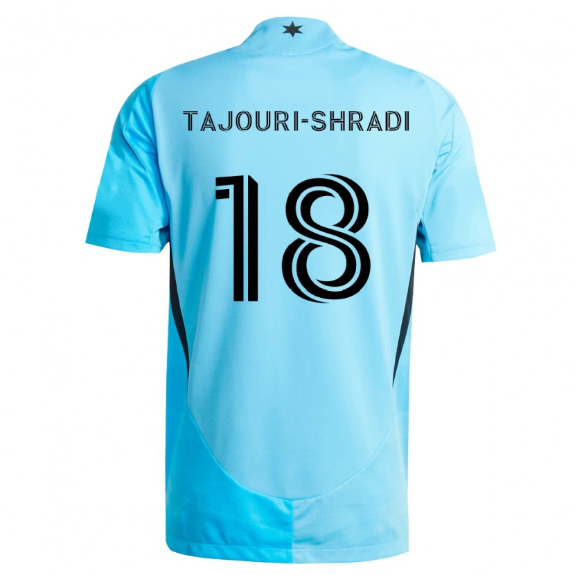 Danxen Mulher Camisola Ismael Tajouri-Shradi #18 Azul Claro Preto Alternativa 2026/27 Camisa