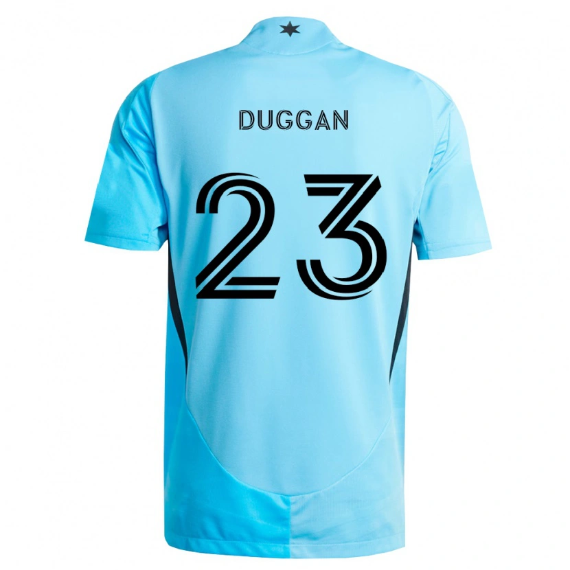 Danxen Mulher Camisola Morris Duggan #23 Azul Claro Preto Alternativa 2026/27 Camisa
