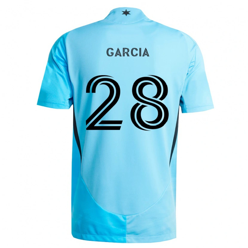 Danxen Mulher Camisola Mender García #28 Azul Claro Preto Alternativa 2026/27 Camisa