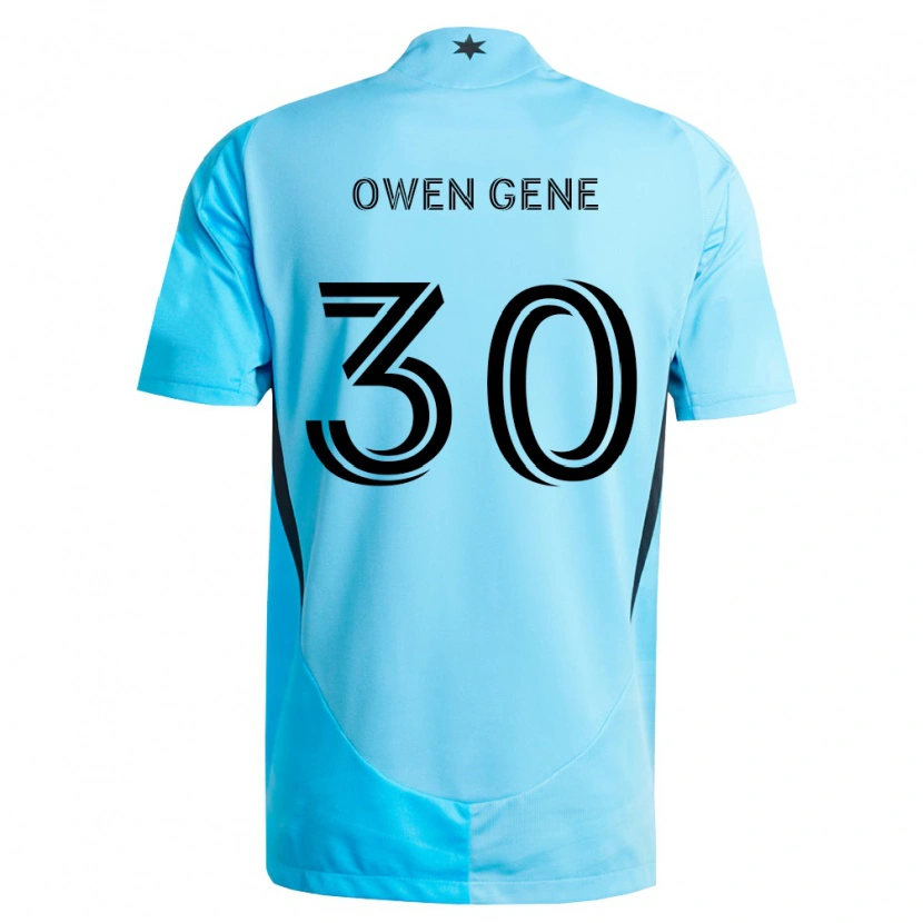 Danxen Mulher Camisola Owen Gene #30 Azul Claro Preto Alternativa 2026/27 Camisa