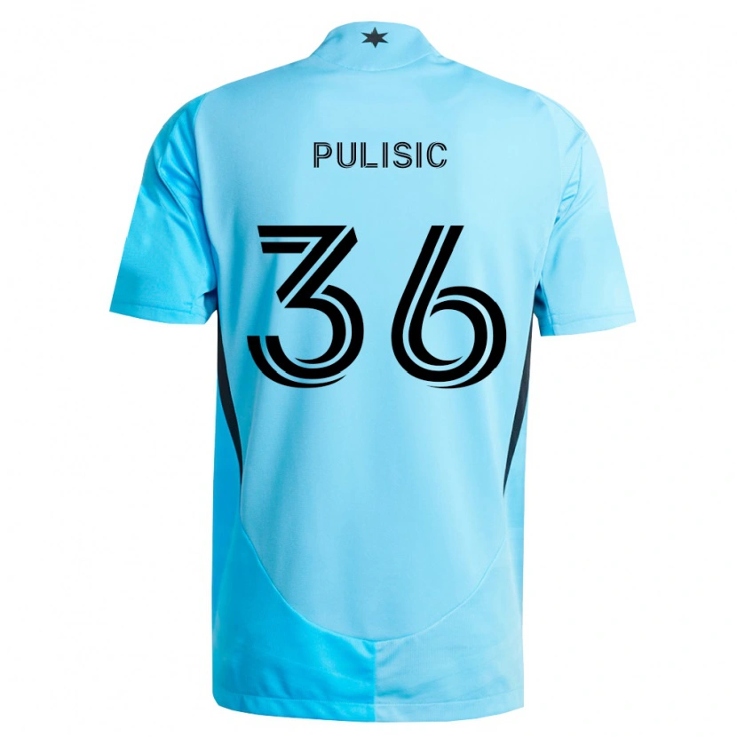 Danxen Mulher Camisola Will Pulisic #36 Azul Claro Preto Alternativa 2026/27 Camisa