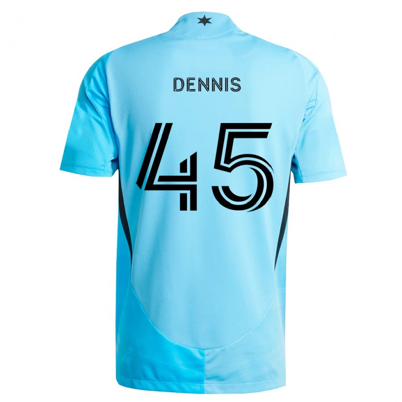 Danxen Mulher Camisola Tim Dennis #45 Azul Claro Preto Alternativa 2026/27 Camisa