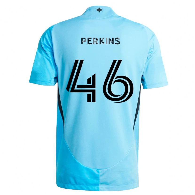Danxen Mulher Camisola Keane Perkins #46 Azul Claro Preto Alternativa 2026/27 Camisa