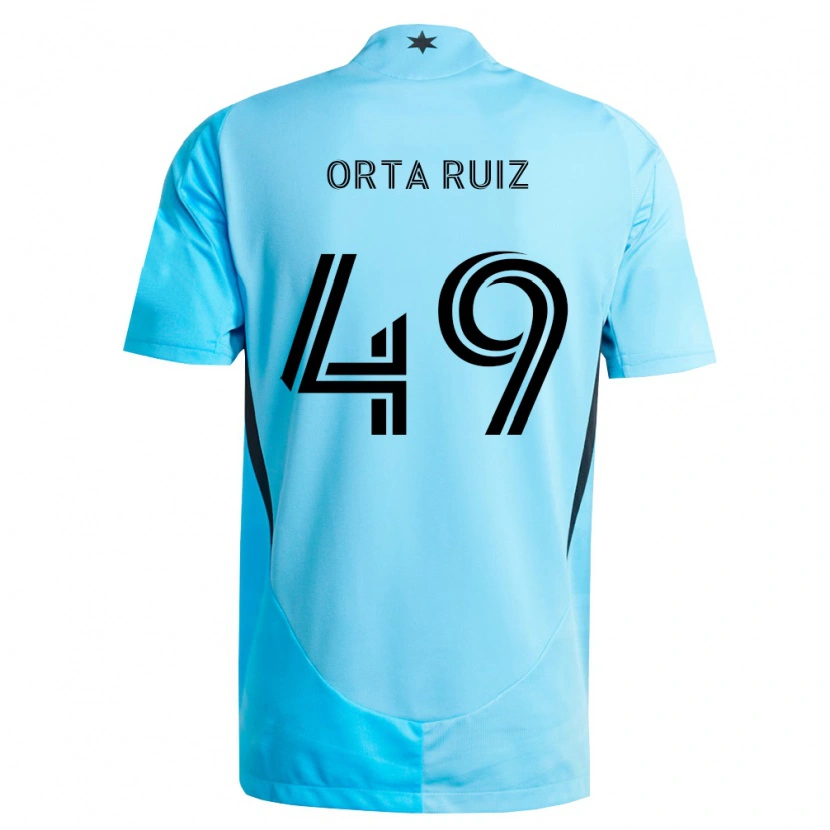Danxen Mulher Camisola Jose Orta Ruiz #49 Azul Claro Preto Alternativa 2026/27 Camisa