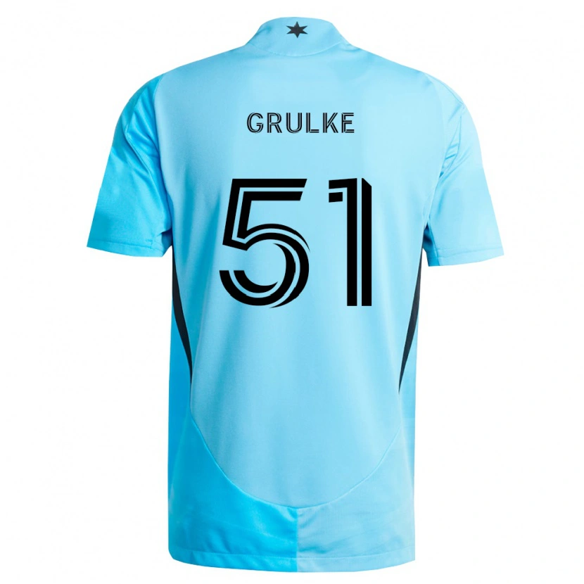 Danxen Mulher Camisola Calin Grulke #51 Azul Claro Preto Alternativa 2026/27 Camisa
