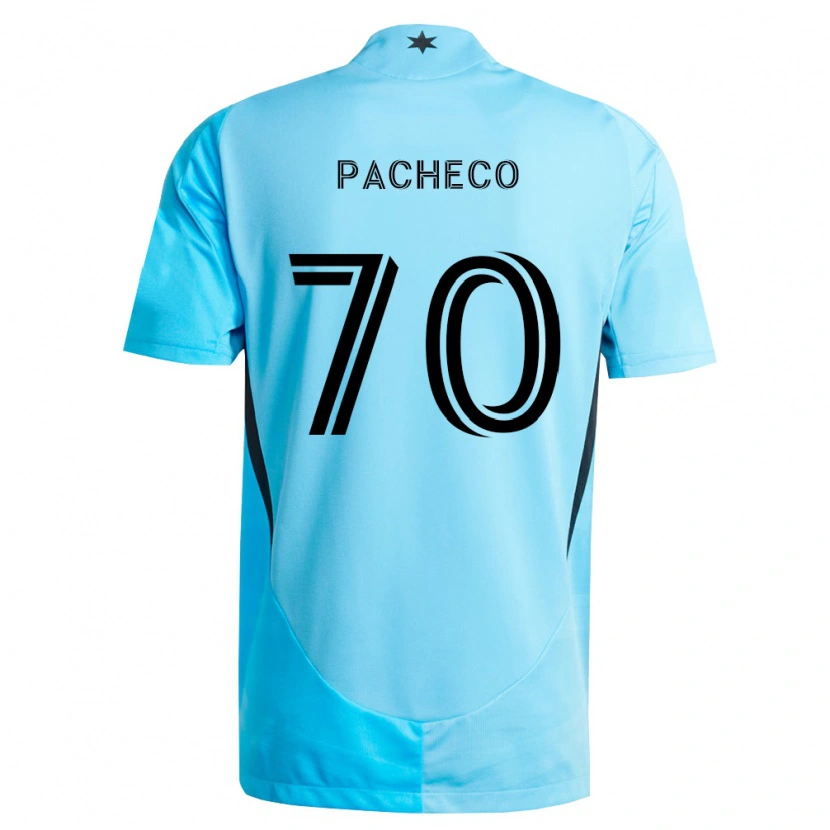 Danxen Mulher Camisola Diogo Pacheco #70 Azul Claro Preto Alternativa 2026/27 Camisa