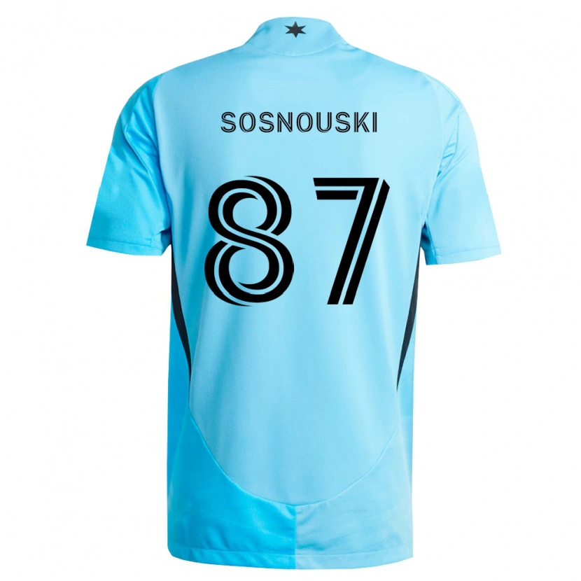 Danxen Mulher Camisola Justin Sosnouski #87 Azul Claro Preto Alternativa 2026/27 Camisa