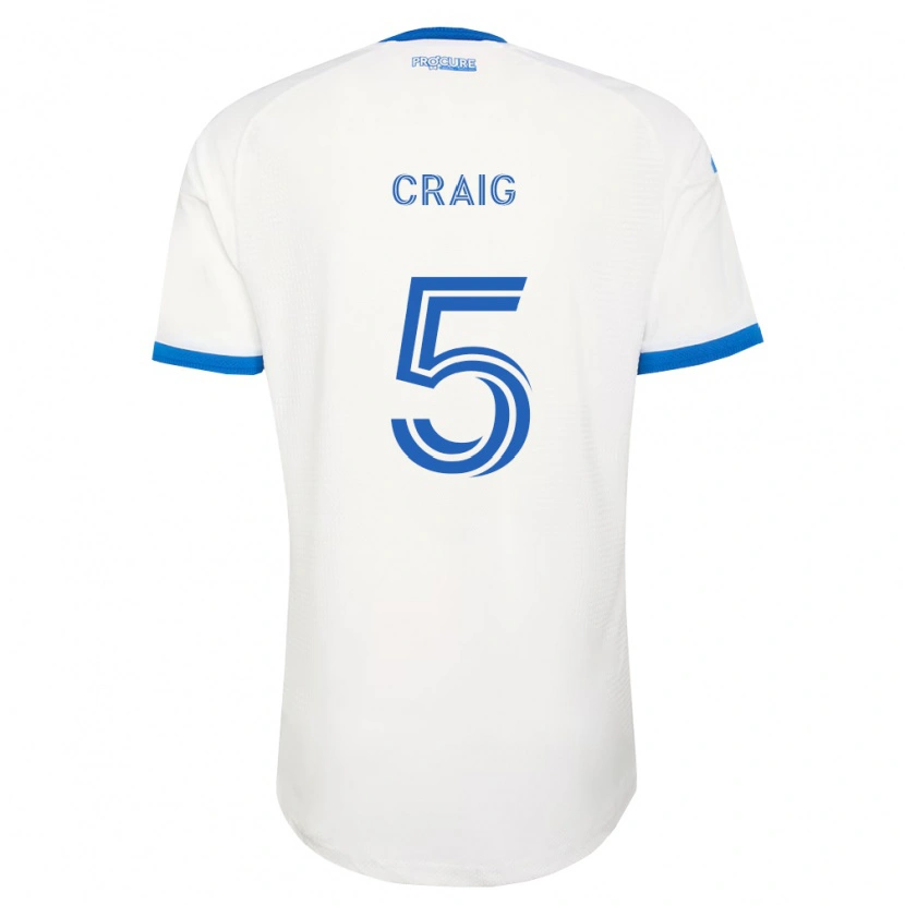 Danxen Mulher Camisola Brandan Craig #5 Azul Celeste Branco Alternativa 2026/27 Camisa